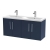Hudson Reed Juno Wall Hung 4-Door Vanity Unit with Double Ceramic Basin 1200mm Wide - Midnight Blue | Thumbnail Image