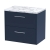 Hudson Reed Juno Wall Hung 2-Drawer Vanity Unit with Carrera Marble Worktop 600mm Wide - Midnight Blue | Thumbnail Image