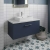 Hudson Reed Juno Wall Hung 1-Drawer Vanity with Bellato Grey Worktop 800mm Wide - Midnight Blue | Thumbnail Image