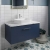 Hudson Reed Juno Wall Hung 1-Drawer Vanity with Carrera Marble Worktop 800mm Wide - Midnight Blue | Thumbnail Image