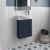 Hudson Reed Juno Compact LH Wall Hung Vanity Unit and Basin 440mm Wide - Midnight Blue | Thumbnail Image