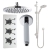 Hudson Reed Kristal Triple Concealed Mixer Shower with Modern Shower Kit and Fixed Head