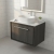 Hudson Reed Lille Wall Hung 1-Drawer Vanity Unit with Carrara Marble Worktop 600mm Wide - Graphite Grey Woodgrain | Thumbnail Image