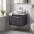 Hudson Reed Lille Wall Hung 1-Drawer Vanity Unit with Carrara Marble Worktop 600mm Wide - Graphite Grey Woodgrain | Thumbnail Image