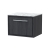 Hudson Reed Lille Wall Hung 1-Drawer Vanity Unit with Carrara Marble Worktop 600mm Wide - Graphite Grey Woodgrain | Thumbnail Image