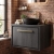 Hudson Reed Lille Wall Hung 1-Drawer Vanity Unit with Worktop 600mm Wide - Graphite Grey Woodgrain | Thumbnail Image