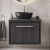 Hudson Reed Lille Wall Hung 1-Drawer Vanity Unit with Worktop 600mm Wide - Graphite Grey Woodgrain | Thumbnail Image