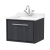 Hudson Reed Lille Wall Hung 1-Drawer Vanity Unit with White Marble Worktop Basin 600mm Wide - Graphite Grey Woodgrain | Thumbnail Image