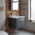 Hudson Reed Lille Wall Hung 1-Drawer Vanity Unit with White Marble Worktop Basin 600mm Wide - Graphite Grey Woodgrain | Thumbnail Image