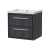Hudson Reed Lille Wall Hung 2-Drawer Vanity Unit with 0TH Contemporary Basin 600mm Wide - Graphite Grey Woodgrain | Thumbnail Image
