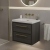 Hudson Reed Lille Wall Hung 2-Drawer Vanity Unit with 0TH Contemporary Basin 600mm Wide - Graphite Grey Woodgrain | Thumbnail Image