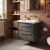 Hudson Reed Lille Wall Hung 2-Drawer Vanity Unit with 0TH Contemporary Basin 600mm Wide - Graphite Grey Woodgrain | Thumbnail Image