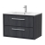 Hudson Reed Lille Wall Hung 2-Drawer Vanity Unit with 1TH Minimalist Basin 800mm Wide - Graphite Grey Woodgrain | Thumbnail Image
