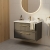 Hudson Reed Lille Wall Hung 2-Drawer Vanity Unit with 1TH Minimalist Basin 800mm Wide - Graphite Grey Woodgrain | Thumbnail Image
