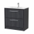 Hudson Reed Lille Floor Standing 2-Drawer Vanity Unit with 1TH Minimalist Basin 800mm Wide - Graphite Grey Woodgrain | Thumbnail Image