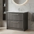 Hudson Reed Lille Floor Standing 2-Drawer Vanity Unit with 1TH Minimalist Basin 800mm Wide - Graphite Grey Woodgrain | Thumbnail Image