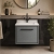 Hudson Reed Lille Wall Hung 1-Drawer Vanity Unit with White Marble Worktop Basin 600mm Wide - Coastal Grey | Thumbnail Image