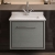 Hudson Reed Lille Wall Hung 1-Drawer Vanity Unit with White Marble Worktop Basin 600mm Wide - Coastal Grey | Thumbnail Image