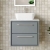 Hudson Reed Lille Wall Hung 2-Drawer Vanity Unit with Carrara Marble Worktop 600mm Wide - Coastal Grey | Thumbnail Image