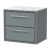 Hudson Reed Lille Wall Hung 2-Drawer Vanity Unit with Carrara Marble Worktop 600mm Wide - Coastal Grey | Thumbnail Image