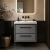 Hudson Reed Lille Wall Hung 2-Drawer Vanity Unit with 1TH Thin-Edge Basin 600mm Wide - Coastal Grey | Thumbnail Image