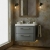 Hudson Reed Lille Wall Hung 2-Drawer Vanity Unit with 1TH Contemporary Basin 600mm Wide - Coastal Grey | Thumbnail Image