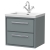 Hudson Reed Lille Wall Hung 2-Drawer Vanity Unit with 1TH Contemporary Basin 600mm Wide - Coastal Grey | Thumbnail Image