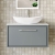 Hudson Reed Lille Wall Hung 1-Drawer Vanity Unit with Carrara Marble Worktop 800mm Wide - Coastal Grey | Thumbnail Image