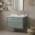 Hudson Reed Lille Wall Hung 2-Drawer Vanity Unit with White Marble Worktop Basin 800mm Wide - Coastal Grey | Thumbnail Image