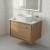 Hudson Reed Lille Wall Hung 1-Drawer Vanity Unit with Carrera Marble Worktop 600mm Wide - Antique Oak | Thumbnail Image