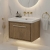 Hudson Reed Lille Wall Hung 1-Drawer Vanity Unit with 0TH Contemporary Basin 600mm Wide - Antique Oak | Thumbnail Image