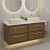 Hudson Reed Lille Wall Hung 4-Drawer Vanity Unit with Carrera Marble Worktop 1200mm Wide - Antique Oak | Thumbnail Image