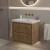 Hudson Reed Lille Wall Hung 2-Drawer Vanity Unit with 0TH Contemporary Basin 600mm Wide - Antique Oak | Thumbnail Image