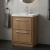 Hudson Reed Lille Floor Standing 2-Drawer Vanity Unit with 1TH Contemporary Basin 600mm Wide - Antique Oak | Thumbnail Image