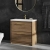 Hudson Reed Lille Floor Standing 2-Drawer Vanity Unit with 1TH Contemporary Basin 800mm Wide - Antique Oak | Thumbnail Image