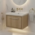 Hudson Reed Lille Wall Hung 1-Drawer Vanity Unit with 0TH Contemporary Basin 600mm Wide - Bleached Oak | Thumbnail Image