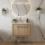 Hudson Reed Lille Wall Hung 1-Drawer Vanity Unit with White Marble Worktop Basin 600mm Wide - Bleached Oak | Thumbnail Image