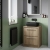 Hudson Reed Lille Floor Standing 2-Drawer Vanity Unit with Worktop 600mm Wide - Bleached Oak | Thumbnail Image
