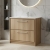 Hudson Reed Lille Floor Standing 2-Drawer Vanity Unit with 1TH Minimalist Basin 800mm Wide - Bleached Oak | Thumbnail Image