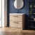 Hudson Reed Lille Floor Standing 2-Drawer Vanity Unit with 3TH Contemporary Basin 800mm Wide - Bleached Oak | Thumbnail Image