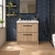 Hudson Reed Lille Floor Standing 2-Drawer Vanity Unit with 3TH Contemporary Basin 800mm Wide - Bleached Oak | Thumbnail Image