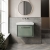 Hudson Reed Lille Wall Hung 1-Drawer Vanity Unit with 0TH Classique Basin 600mm Wide - Fern Green | Thumbnail Image