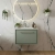 Hudson Reed Lille Wall Hung 1-Drawer Vanity Unit with White Marble Worktop Basin 600mm Wide - Fern Green | Thumbnail Image