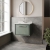 Hudson Reed Lille Wall Hung 1-Drawer Vanity Unit with White Marble Worktop Basin 600mm Wide - Fern Green | Thumbnail Image