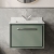 Hudson Reed Lille Wall Hung 1-Drawer Vanity Unit with White Marble Worktop Basin 600mm Wide - Fern Green | Thumbnail Image