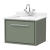 Hudson Reed Lille Wall Hung 1-Drawer Vanity Unit with White Marble Worktop Basin 600mm Wide - Fern Green | Thumbnail Image