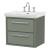 Hudson Reed Lille Wall Hung 2-Drawer Vanity Unit with 3TH Classique Basin 600mm Wide - Fern Green | Thumbnail Image