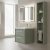 Hudson Reed Lille Wall Hung 2-Drawer Vanity Unit with 1TH Thin-Edge Basin 600mm Wide - Fern Green | Thumbnail Image