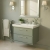 Hudson Reed Lille Wall Hung 2-Drawer Vanity Unit with 3TH Classique Basin 800mm Wide - Fern Green | Thumbnail Image