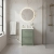 Hudson Reed Lille Floor Standing 2-Drawer Vanity Unit with 1TH Thin-Edge Basin 600mm Wide - Fern Green | Thumbnail Image